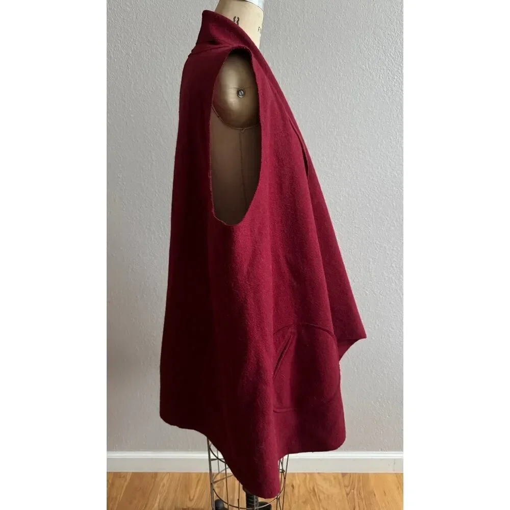 Beyond Threads 2X Red‎ Alpaca Wool Vest EUC Peru Artsy Plus Size